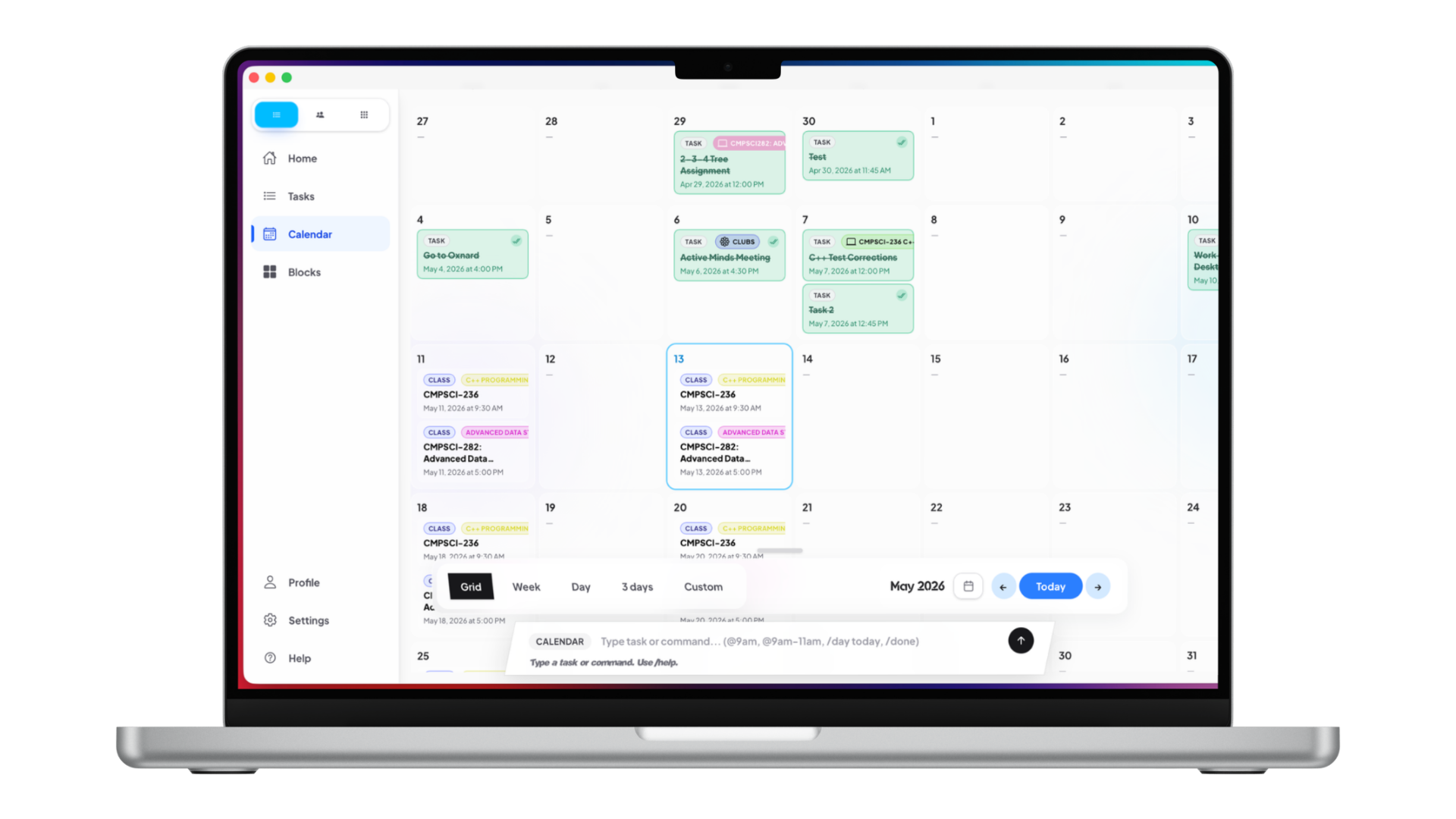 RiseByDay on a laptop with calendar and cognition bar